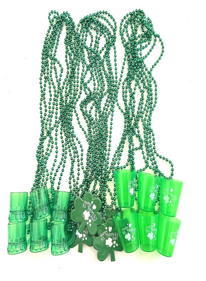 GZYSSL 72 Pcs St. Patrick's Day Bead Necklaces Bulk Green St. Patrick's Shot Glass Bead Necklaces St. Patrick's Clover Beads Decoration - Image 4